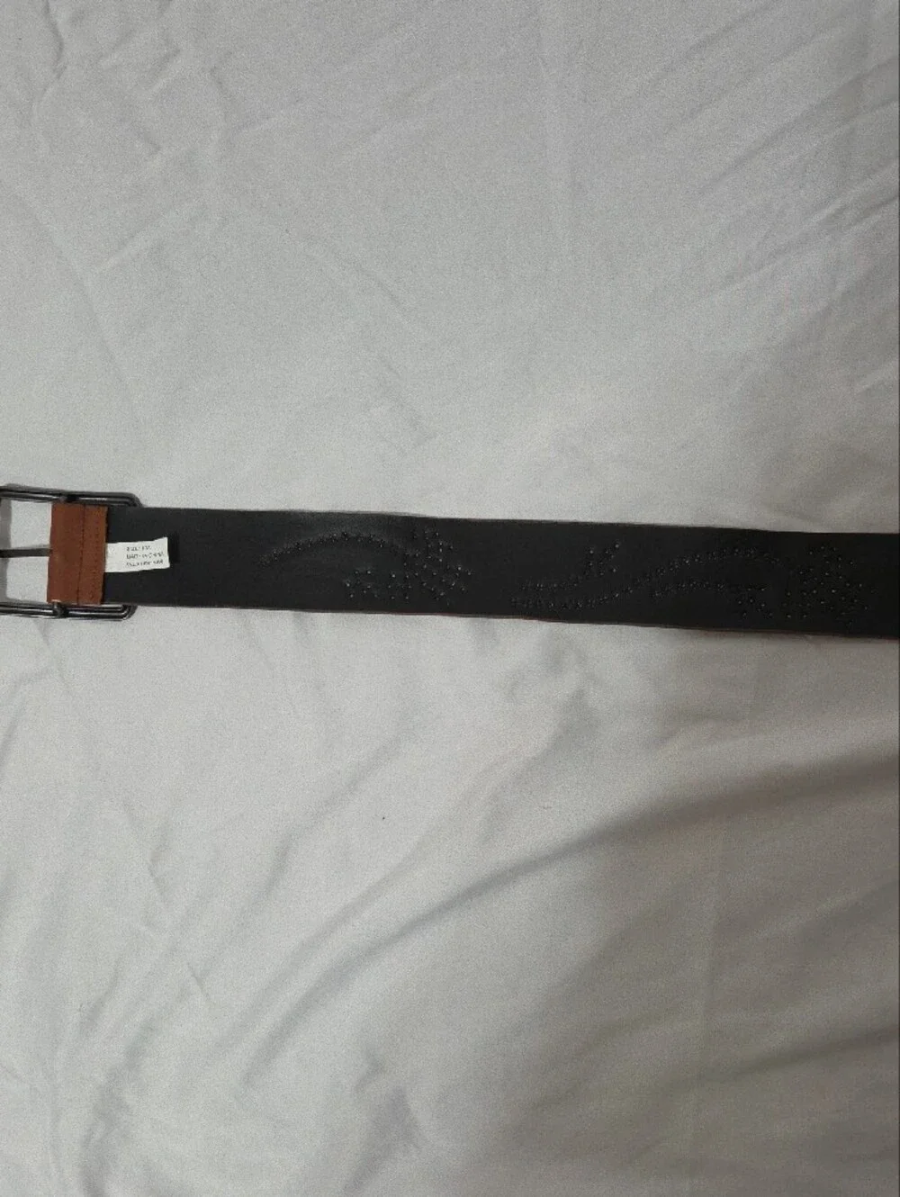 Brown Studded Belt with Gunmetal Buckle, Size 10, Waist Measurment 32-36 Inches